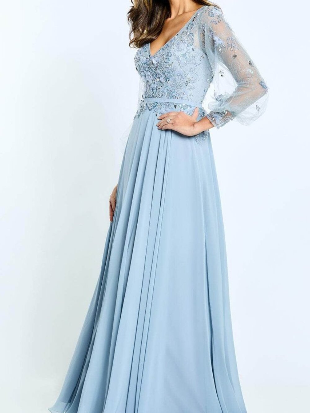 NWT Montage by Mon Cheri M505 A-line Mother of the Bride Blue Haze size 4